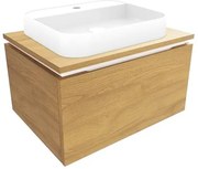 Kúpeľňová skrinka s umývadlom a krycou doskou SAT Feel 60x30x46 cm dub medový mat SATFEEL60DMDU