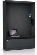 Akustická kabína SALLY MentalBox 1150 mm – antracitový korpus, tmavosivé sedadlo