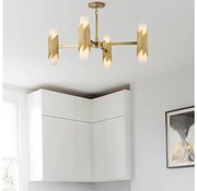 Elstead MARVELE8-AB-OPAL - Luster na tyči MARVELE 8xE14/40W/230V zlatý