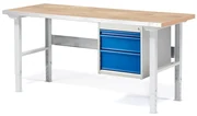 Dielenský stôl SOLID s 3 zásuvkami, nosnosť 750 kg, 1500x800 mm, dub