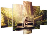 Obraz tigra v džungli (150x105 cm)