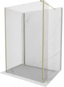 Mexen Kioto sprchová stena Walk-in 130 x 80 x 30 cm, transparentná, zlatá - 800-130-080-221-50-00-030