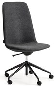 Stolička LANGLEY, stredný sedák, s kolieskami, čierna/antracit