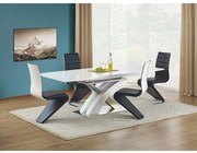 Jedálenský stôl Sandor, biela / strieborná