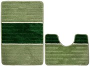 Sada kúpeľňových koberčekov COMO zelená / krémová, pruhy