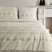 VIANOČNÉ RENFORCÉ OBLIEČKY LUKE 140X200 CM, 1 KS 70X80 CM VZOROVANÉ