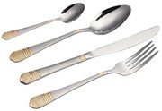 84 dielna sada príborov, rôzne farby, strieborno- zlatá