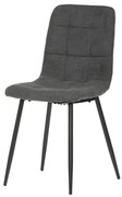 Židle jídelní, šedá látka, černé kovové nohy