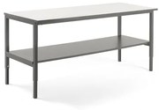 Dielenský stôl CARGO, so spodnou policou, 2000x750 mm, biela / šedá