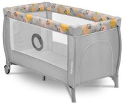 Lionelo - Cestovná postieľka STEFI PLUS ružovo-žltá
