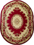 Oválny koberec Adora 5547 RED – červená farba, vzorovaný Rozmer: 200x290 cm
