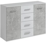 Komoda Jacob II biela/betón