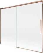Mexen Rox, 2-krídlová posuvná vaňová zástena 190 x 150 cm, 8mm číre sklo, ružové zlato profil, 8C9-190-001-60-00