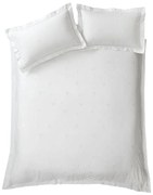 Biele bavlnené obliečky na jednolôžko 135x200 cm Lottie Floral Embroidery – Bianca