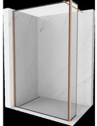 Mexen Kioto sprchová stena Walk-in 100 x 30 cm, čierny vzor, mosadz brúsená - 800-100-212-65-70-030