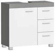 Vasagle Skrinka pod umývadlo IVY, 30x70x64cm, biela/šedá