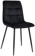 Jedálenská stolička Tilde - zamat, kovové nohy čierne - Čierna