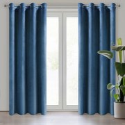 ZATEMŇOVACÍ ZÁVES NA KRÚŽKOCH DARLA SADA 2KS 140X250 CM TMAVOMODRÁ