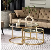 SADA 2x Konferenčný stolík BELARUS zlatá