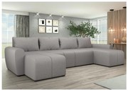 Čalúnená univerzálna rozkladacia sedacia súprava do U NEWPORT sivá