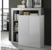 Komoda LENOR biela/šedý betón