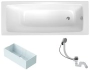 Obdĺžniková vaňa SAT Feel 150x70 cm smaltovaná oceľ ľavá aj pravá SATBVFEEL1503