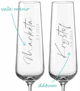 Svadobné poháre na sekt Calligraphy style, 2 ks