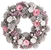 Vianočný veniec Ružová nádhera 34 cm