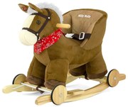 Hojdací koník s melódiou a kolieskami Milly Mally Polly hnedý