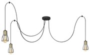 Luster na lanku TUBE LONG 3xE27/15W/230V čierna/zlatá