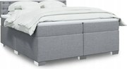 vidaXL Posteľný rám boxsping s matracom bledosivý 200x200 cm látka