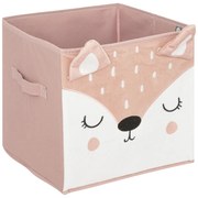 Úložný box Deer, 29x29x29 cm, biela/ružová