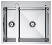 Erga HD, 1,5-komorový oceľový drez 610x510x210 mm s dávkovačom saponátu, oceľová, ERG-MLS-HD6151