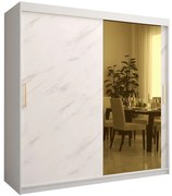 Skriňa Platinum T2 200 biely mramor/biely