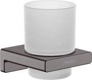 Hansgrohe AddStoris, nádobka na ústnu hygienu, kartáčovaný čierny chróm, HAN-41749340