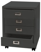 Zásuvková skrinka HWC-L49, kov 55x40x41cm 4 zásuvky - tmavosivá