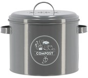 Kovový kuchynský kompostér Vintage Gray, 27x21,5 cm