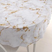 Biante Dekoračný oválny obrus PM-065 Hnedo-béžový mramor 100x140 cm