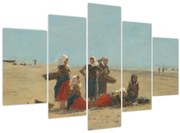 Obraz - Eugène Boudin, Women on the Beach at Berck, reprodukcia (150x105 cm)