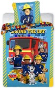 Obliečky do detskej postieľky Požiarnik Sam - motív Saving the day - 100% bavlna - 40 x 60 cm + 100 x 135 cm
