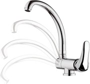 Sapho Sapho, SALY stojánkova drezová batéria sklopná pod okno, chrómová, SA060