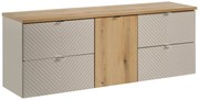 Závěsná skříňka pod umyvadlo Viva Cashmere s deskou 160 cm kašmír/dub coast evoke