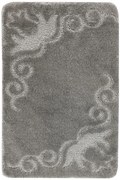 Kúpeľňový koberček Marika sivý, kvety