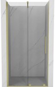 Mexen Velar, posuvné dvere do otvoru 110x200 cm, 8mm číre sklo, zlatá matná, 871-110-000-01-55