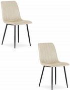 Set 2 kresiel LAVA -  béžový zamat / čierne nohy