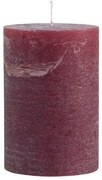 Červená široká sviečka Rustic pillar red - Ø 10*15cm/ 90h