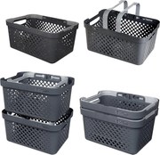 SISTEMA Multifunkčný košík s uchami, stohovateľný, antracit 41 x 29 x 19 (18,5l)