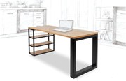Wooded Pracovní stůl Venice z masivu DUB Velikost stolu: 140 x 65 cm, Barva kovu: Černá
