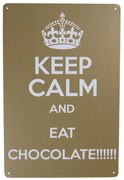 Nástenná kovová ceduľa Eat Chocolate - 20 * 30 cm