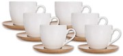 Biele porcelánové šálky v súprave 6 ks na cappuccino/s tanierikom 110 ml Whiteline – Orion